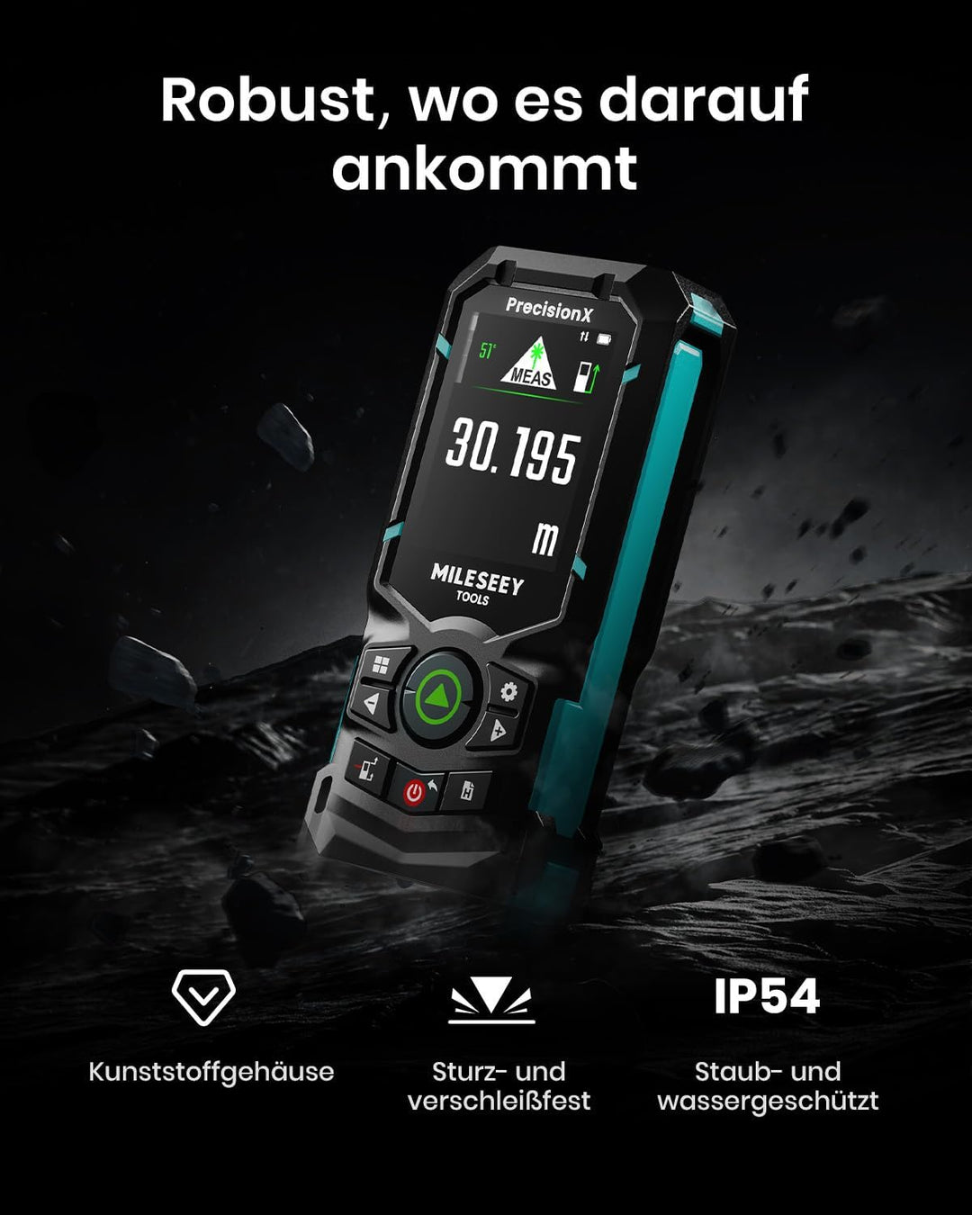 MiLESEEY S50 Laser Entfernungsmesser mit Grünem Strahl, 120 m Lasermessgerät, P2P Laser Messgerät, S