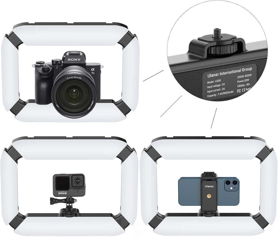 Ulanzi U200 Ringlamp Video Rig - with Phone Holder and Built-in Power Bank