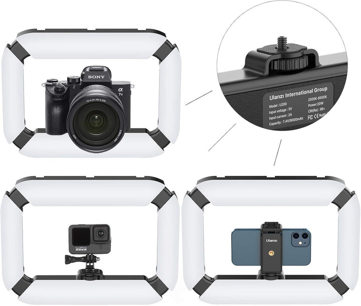 Ulanzi U200 Ringlamp Video Rig - with Phone Holder and Built-in Power Bank