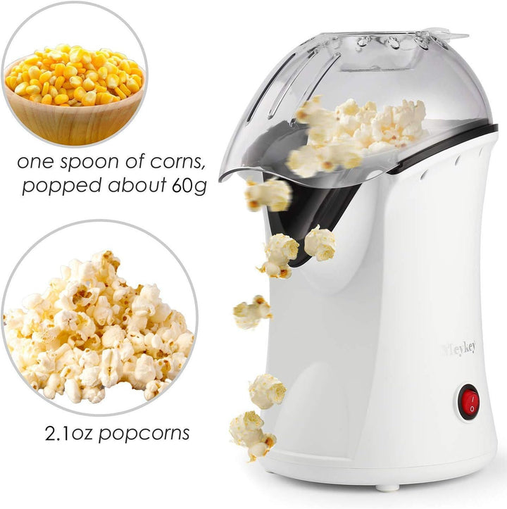 Popcornmaschine 1200W, Heissluft Popcorn Maker Kompakte Heissluft-Kochmaschine ohne Fett, mit Messbe