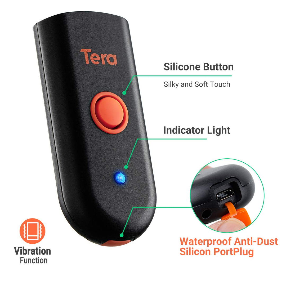 Tera Mini Tragbarer Barcode-Scanner CCD Barcodescanner 3in1 Bluetooth &amp; USB-Kabel &amp; 2,4G Wireless fü