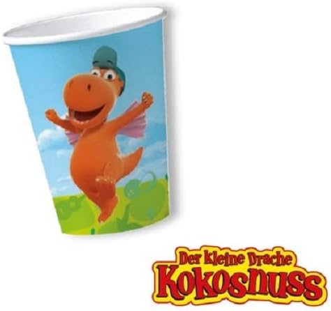 HHO Drache-Kokosnuss-Party Der kleine Drache Kokosnuss-Party-Set 36tlg. für 8 Gäste : Teller Becher
