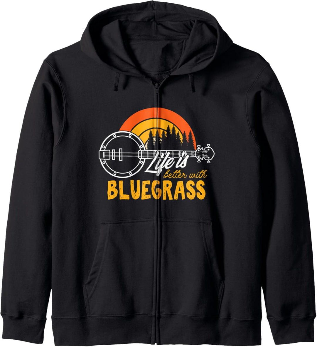 Leben Ist Besser Bluegrass Countrymusik Geige Banjo Musiker Kapuzenjacke