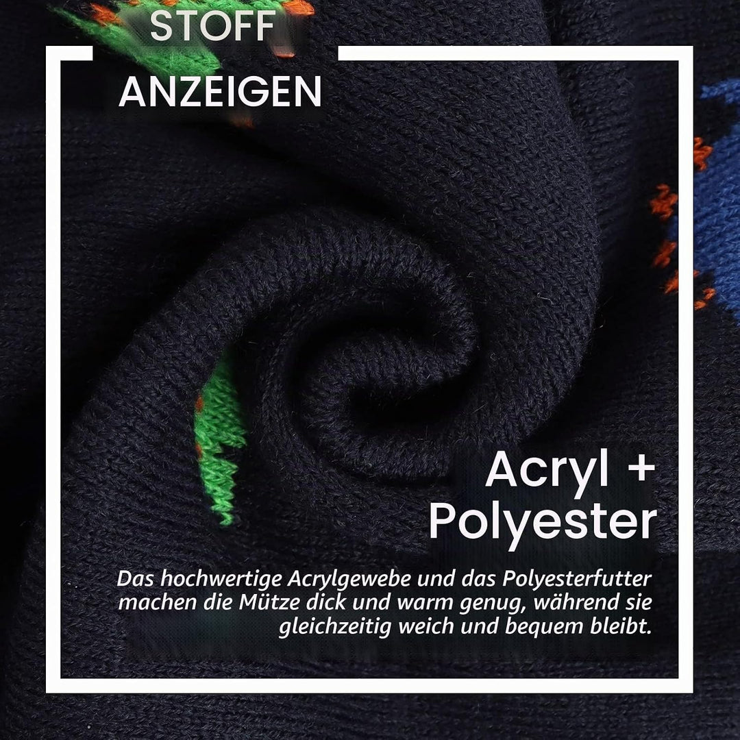 XIAOHAWANG Baby Strickmütze Winter Babymütze Junge Warme Kindermütze Junge Beanie Mütze Dicke Winter