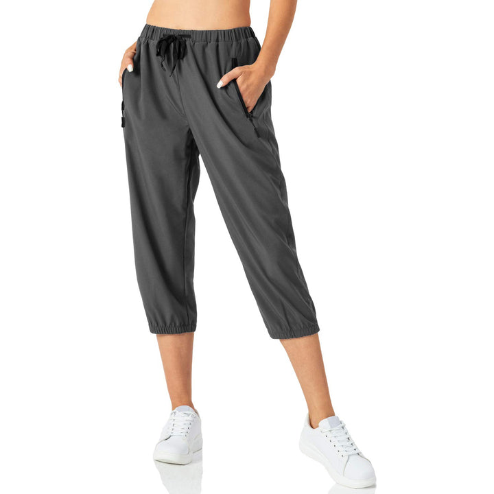 Butrends Damen Leichter Jogger Caprihose Casual Schnell trocknend Hose Workout 3/4 Workout Joggerhos