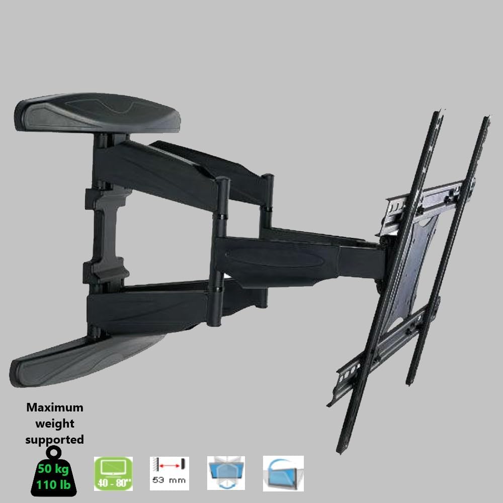 Slim Support Lcd/Led 40-80" Black 40"-80" fino a 496 mm Schwarz, 40"-80" fino a 496 mm Schwarz