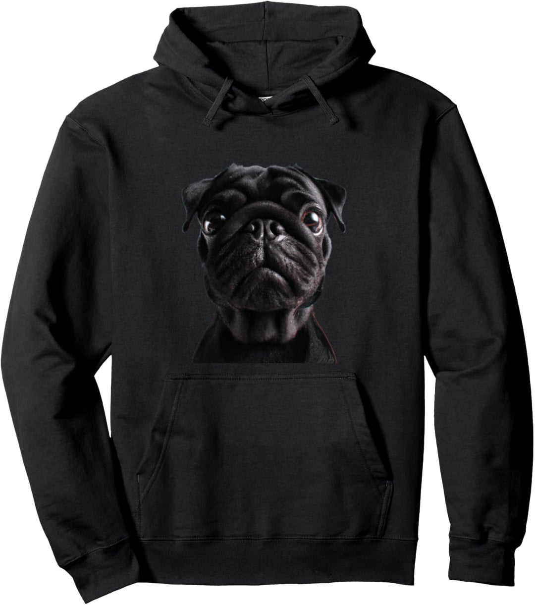Mopsgesicht für Hunde, Mutter, Papa, lustig, niedlicher schwarzer Mops Pullover Hoodie