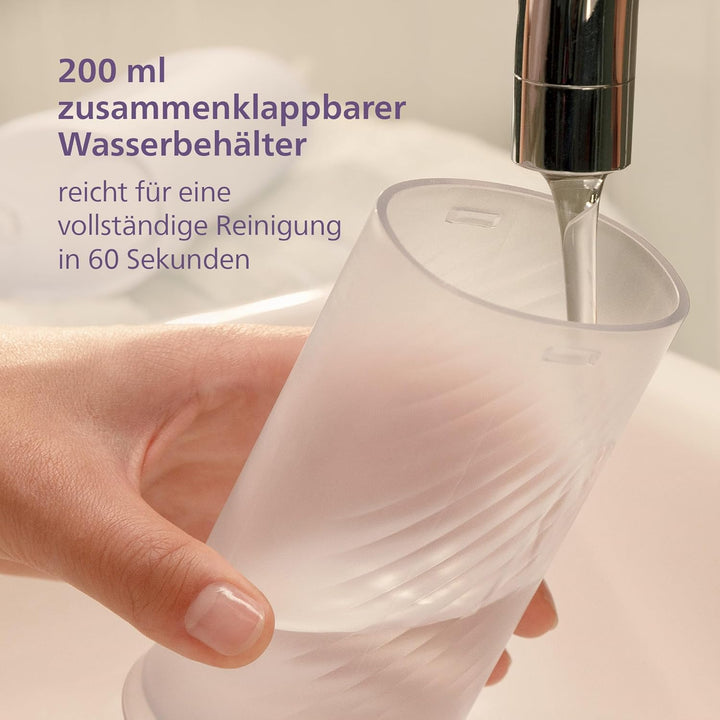 Philips Sonicare Compact Flosser 1000, tragbare Munddusche mit 3 Reinigungsprogrammen, IPX7 wasserdi
