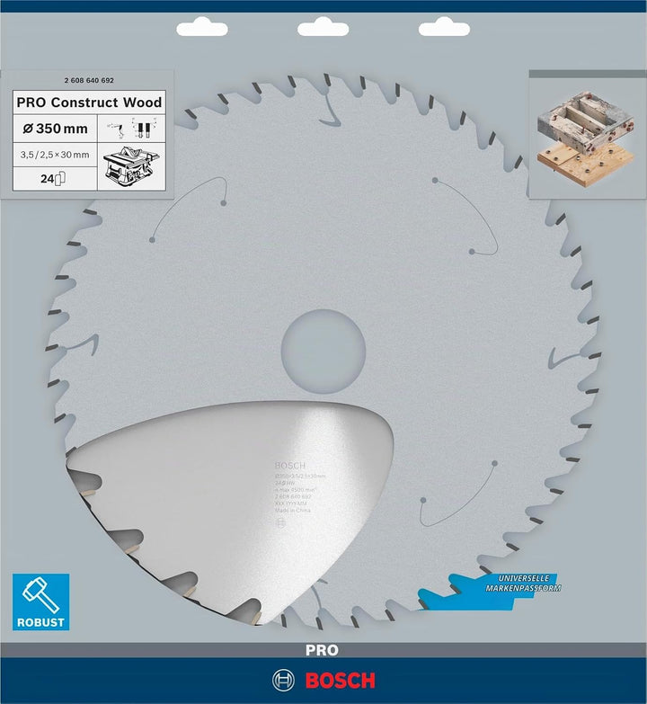 Bosch Accessories Bosch Professional 1x Kreissägeblatt Construct Wood (für Holz, Sägeblatt Ø 350 x 3