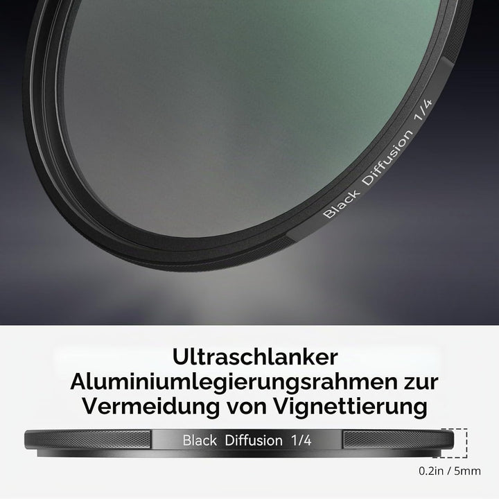 SMALLRIG 67mm Magnetischer Schwarzer Diffusionsfilter 1/4 Filter Nebelfilter + 67mm Gewindefilterrin