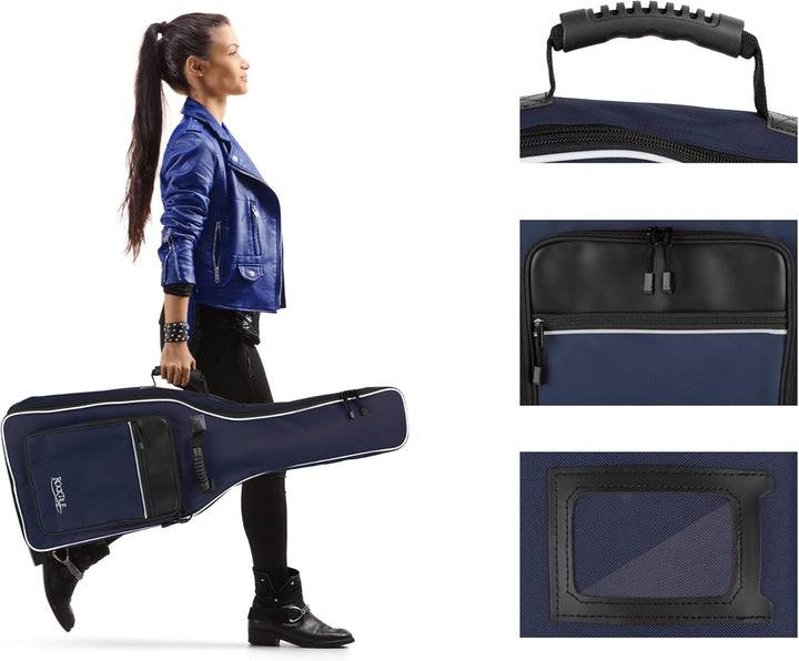 ROCKTILE Klassik-Gitarrentasche 4/4-Grösse - Wasserabweisender Gigbag mit weicher Polsterung und Fix