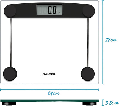 Salter 9208 BK3R elektronische waag glas badezimmerwaage - digitale personenwaagen aus gehärtetem Gl