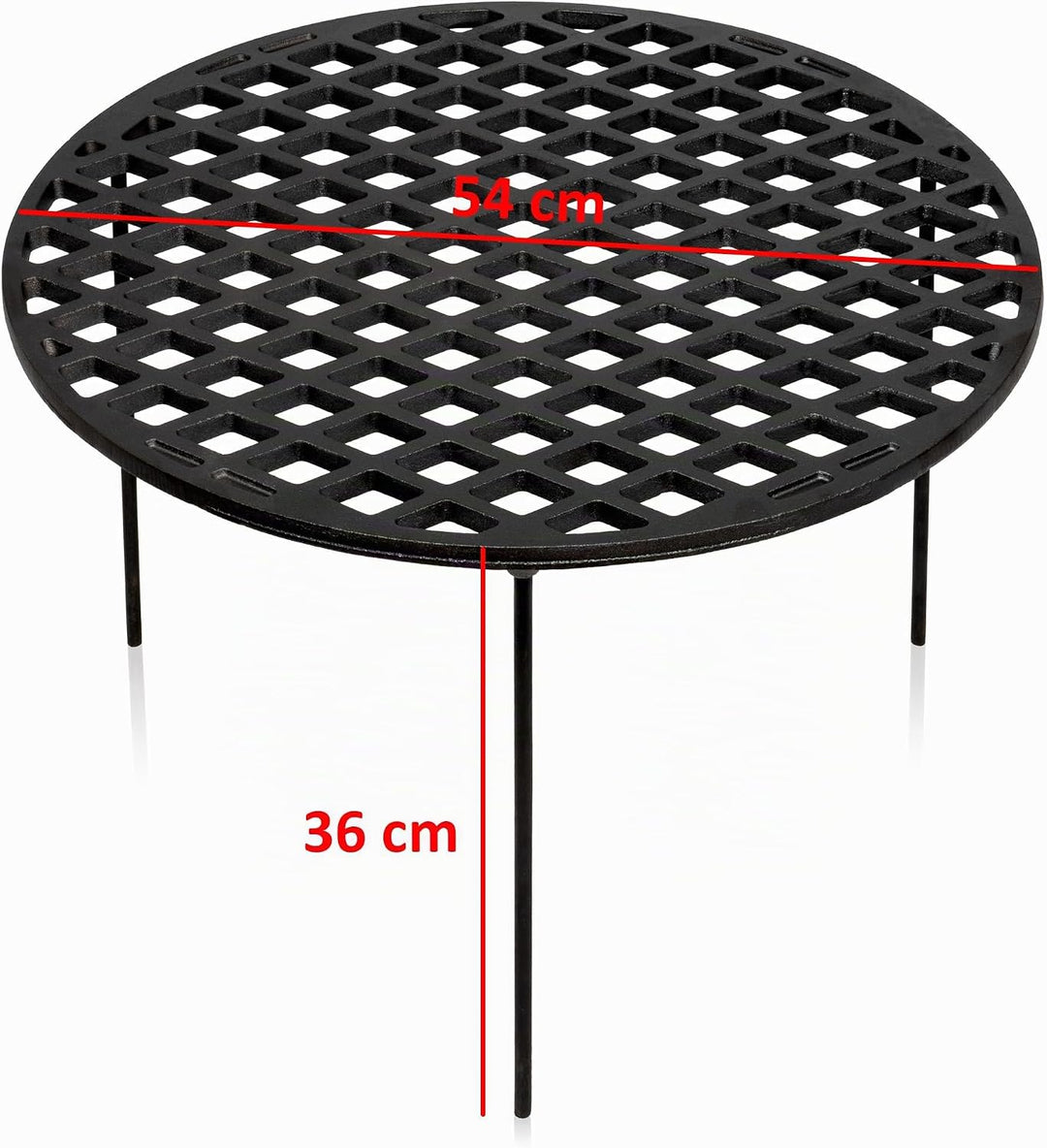 BBQ-Toro Gusseisen Grillrost Ø 54 cm mit 3 Beinen | rund | Dutch Oven Untersetzer, Grill Zubehör | D