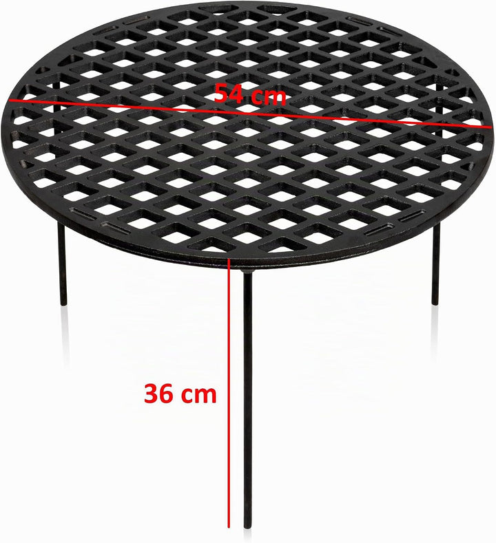 BBQ-Toro Gusseisen Grillrost Ø 54 cm mit 3 Beinen | rund | Dutch Oven Untersetzer, Grill Zubehör | D