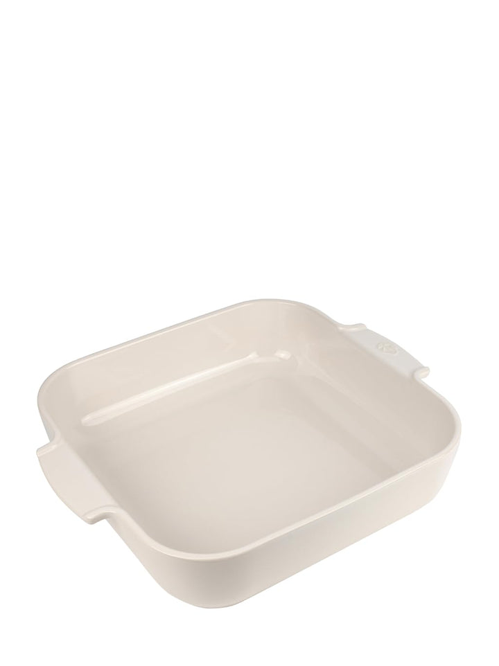 Peugeot Appolia Quadratische Auflaufform mit Griffen, Keramik, Ecru / Weiss, 8,2x36x36 cm, Fassungsv