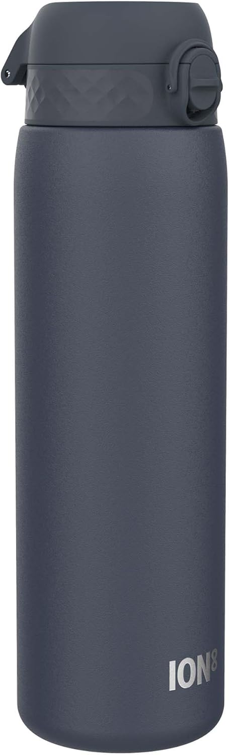 Ion8 1 Liter Edelstahl Trinkflasche, Auslaufsicher, Einhandöffnung, Sichere Verriegelung, Spülmaschi
