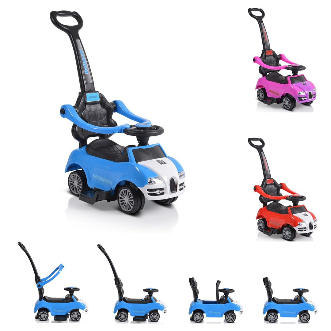 Moni Rutschauto 2 in 1 Rider 308, Rutscher mit Griff, Lehne, Bügel, Fussstütze blau, Blau