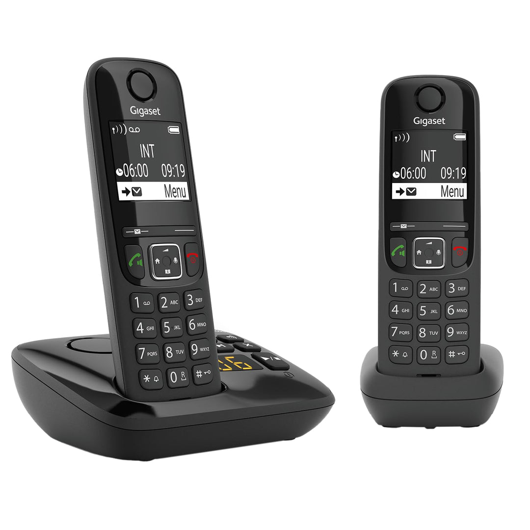 Gigaset AS690A Duo - 2 Schnurlose DECT-Telefone mit Anrufbeantworter - kontrastreiches Display - bri