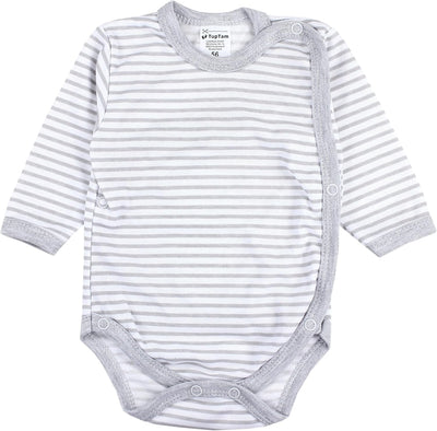 TupTam Baby Unisex Langarm Wickelbody im 5er Set 56 Farbenmix 1, 56 Farbenmix 1