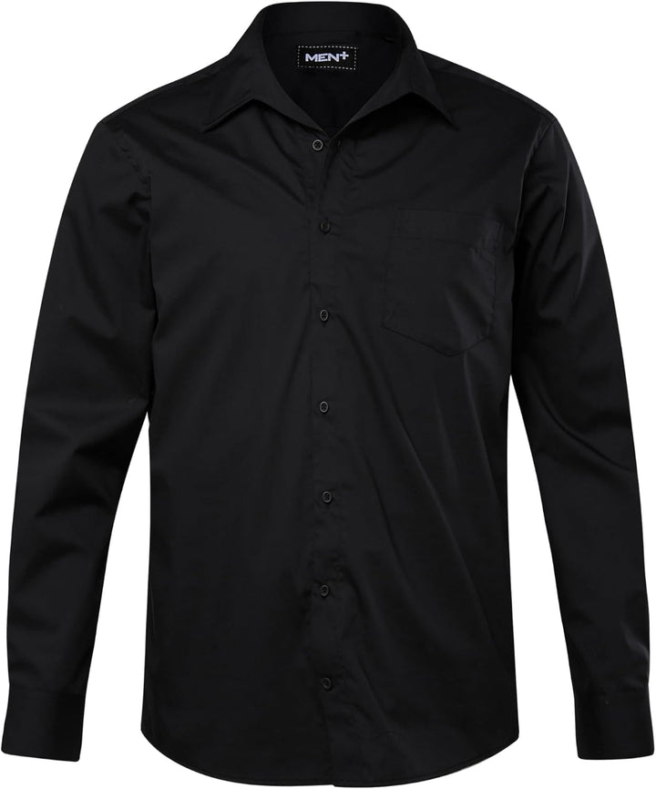 Men Plus Herren Hemd 5XL Schwarz, 5XL Schwarz