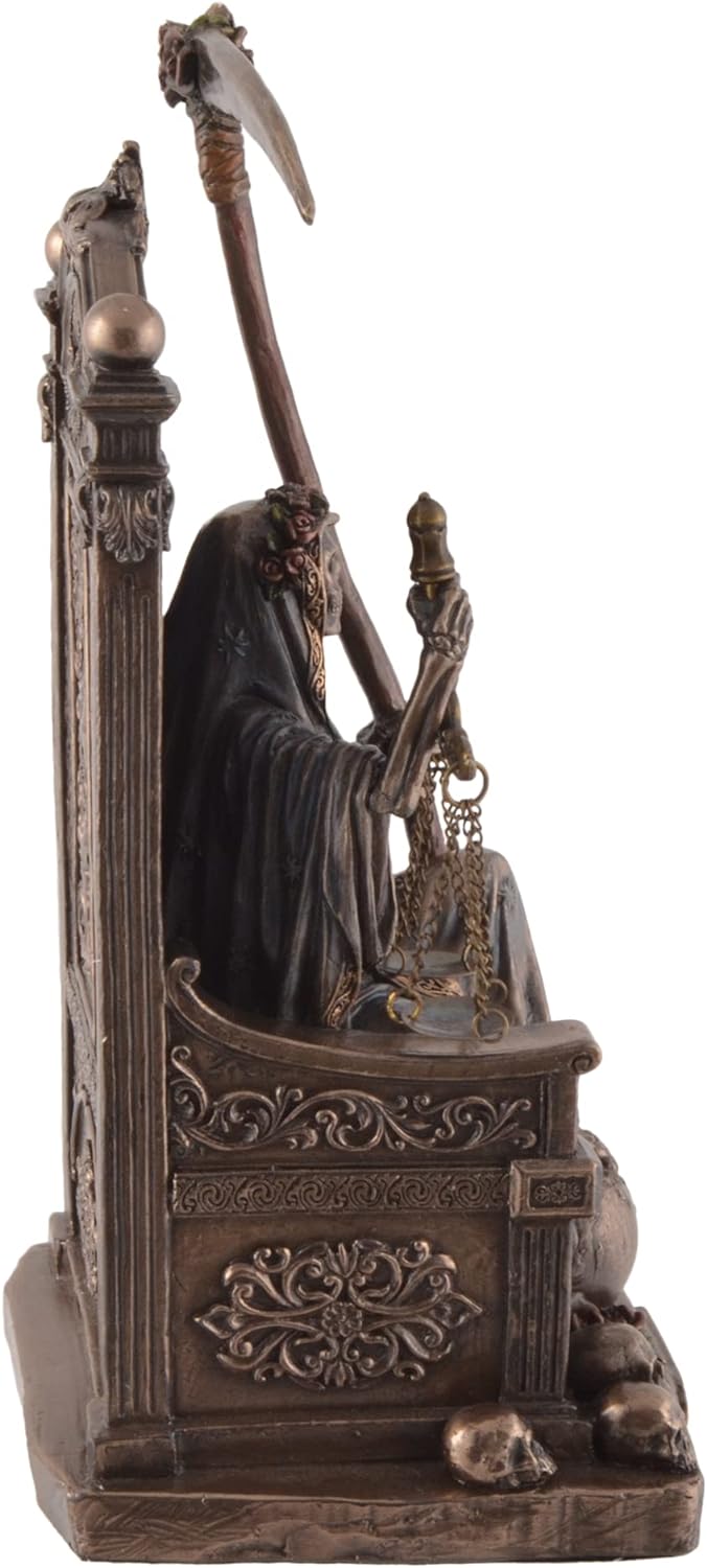 Santa Muerte auf Thron mit Sense und Waage - bronziert/coloriert by Veronese
