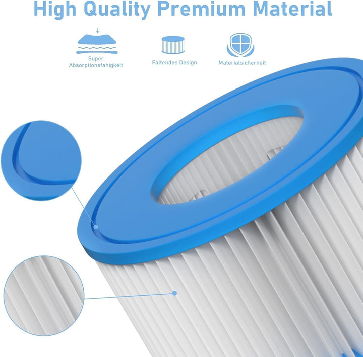 Spa Filter VI, 8 Stück Filterkartuschen VI für Bestway Miami, Monaco Lay-Z-Spa, Vegas, Palm Springs,