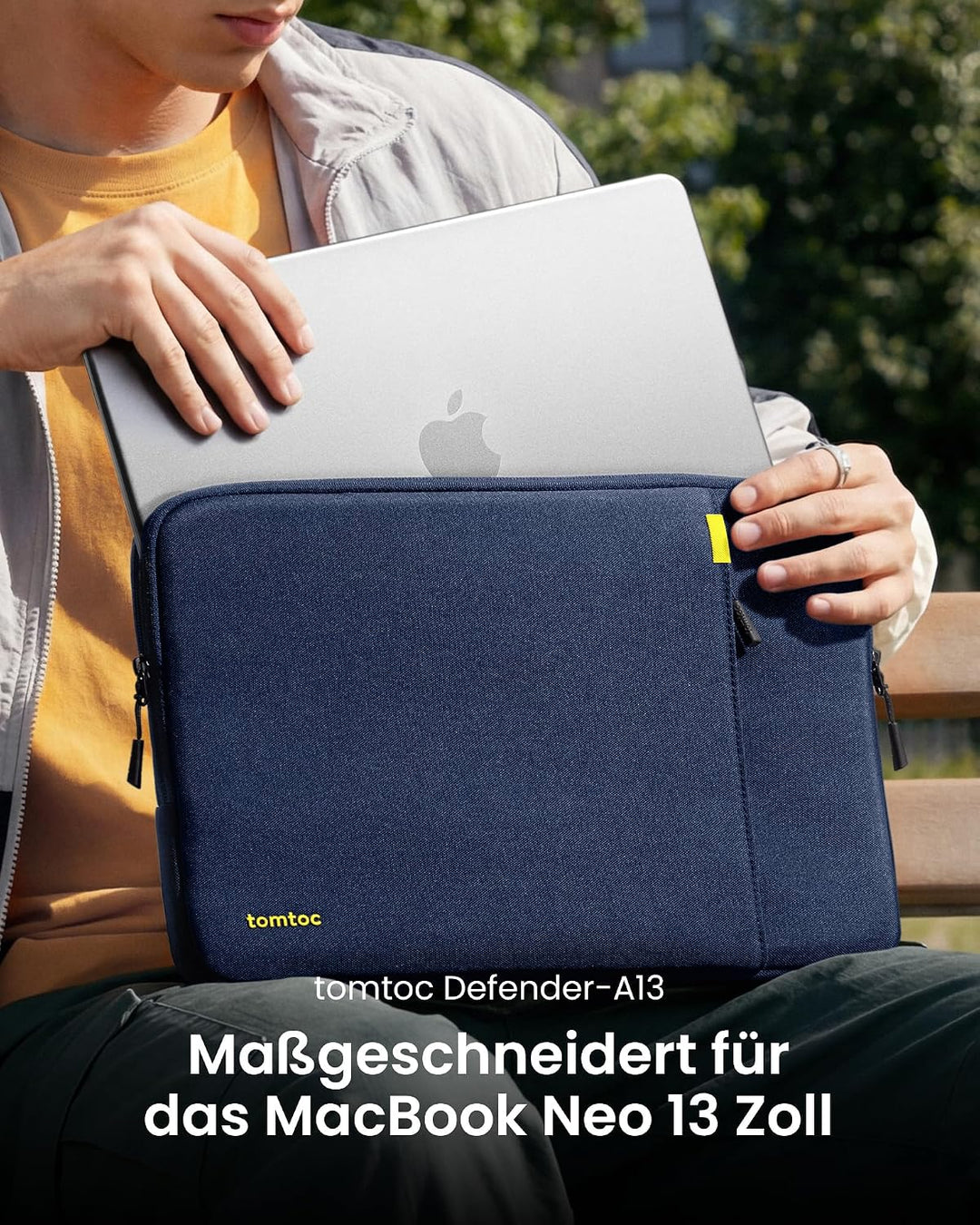 tomtoc 360° Tasche Hülle Entwickelt für 13 Zoll MacBook Neo A3404 (2026) mit A18 Pro Chip, Wasserabw
