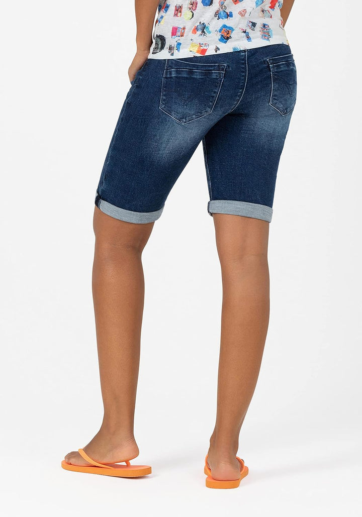 Timezone Damen Slim Nalitz Shorts 25 Lush Blue Wash, 25 Lush Blue Wash