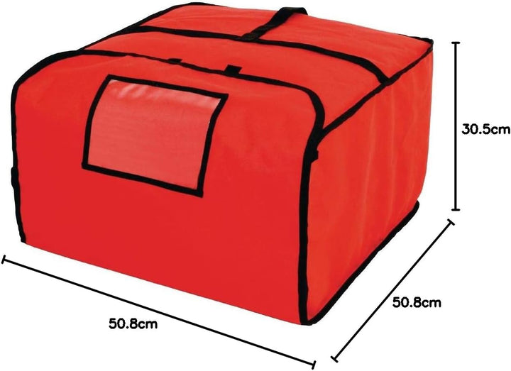 Vogue Large Hot Food Pizza Liefertasche, Rot, Material: Polyester und gepolsterte Isolierung, 305 x