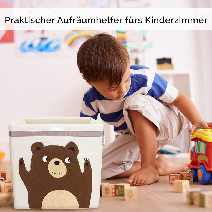 GLÜCKSWOLKE Aufbewahrungskiste für Kinderzimmer - 15 Motive I Spielzeugbox mit Deckel I Spielzeug Bo