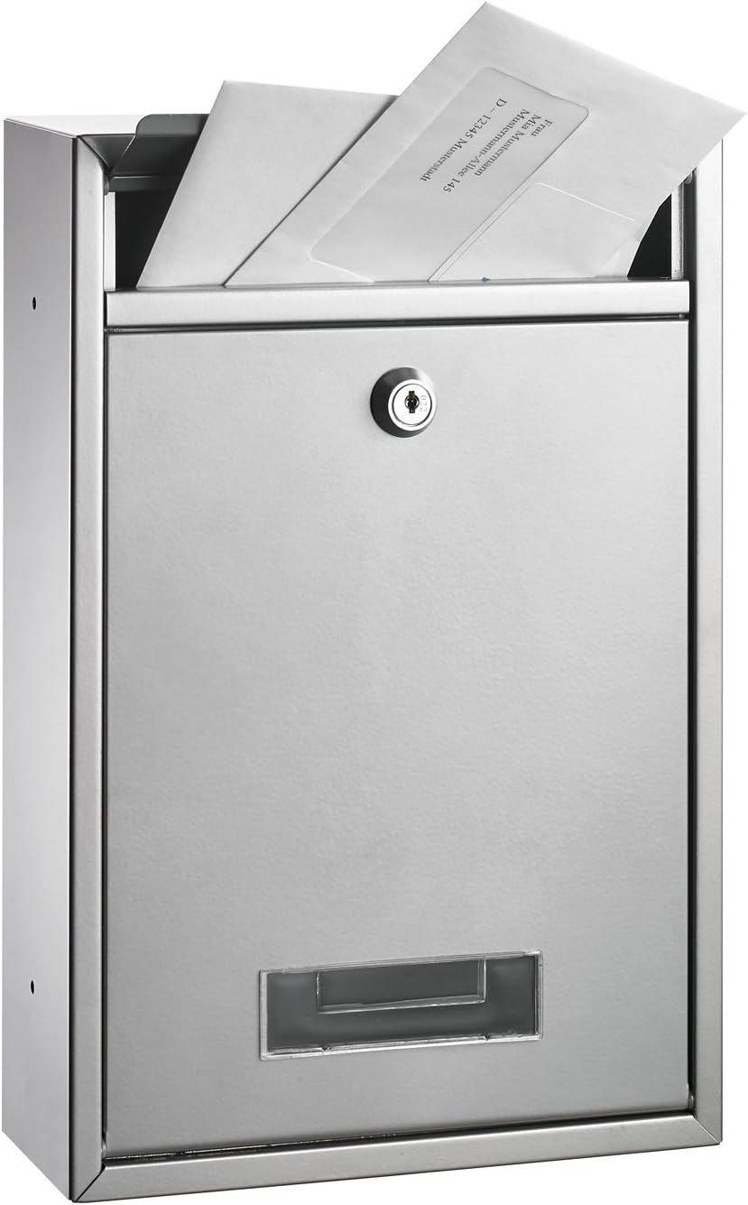 ALCO-Albert 8602 - Briefkasten, silber lackiert, ca. 32 x 22 x 9 cm