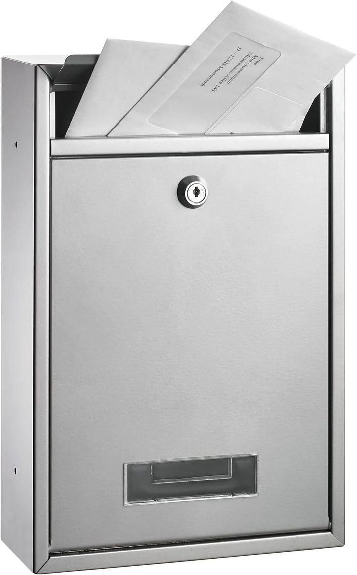 ALCO-Albert 8602 - Briefkasten, silber lackiert, ca. 32 x 22 x 9 cm