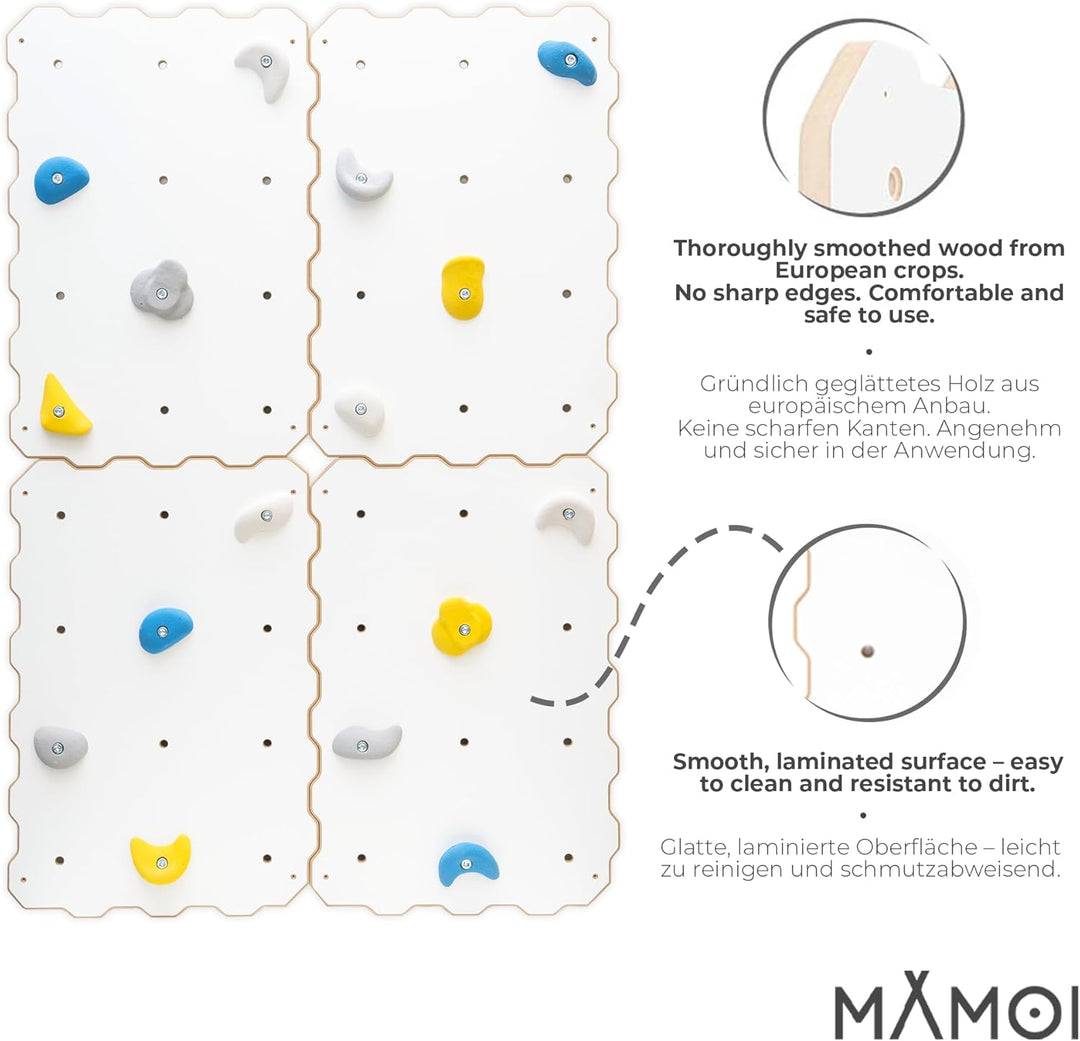 MAMOI® Kletterwand für kinderzimmer, Klettergerüst und spielgeräte Indoor, Klettern mit Klettergriff