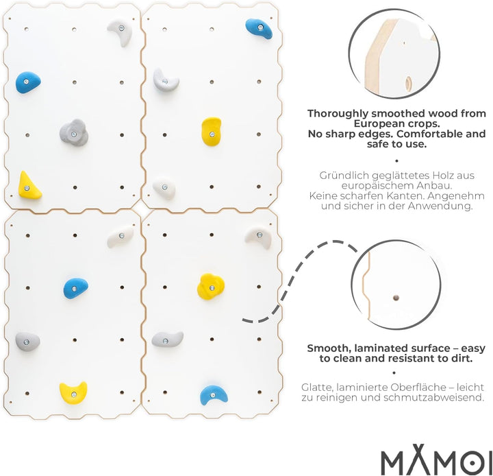 MAMOI® Kletterwand für kinderzimmer, Klettergerüst und spielgeräte Indoor, Klettern mit Klettergriff