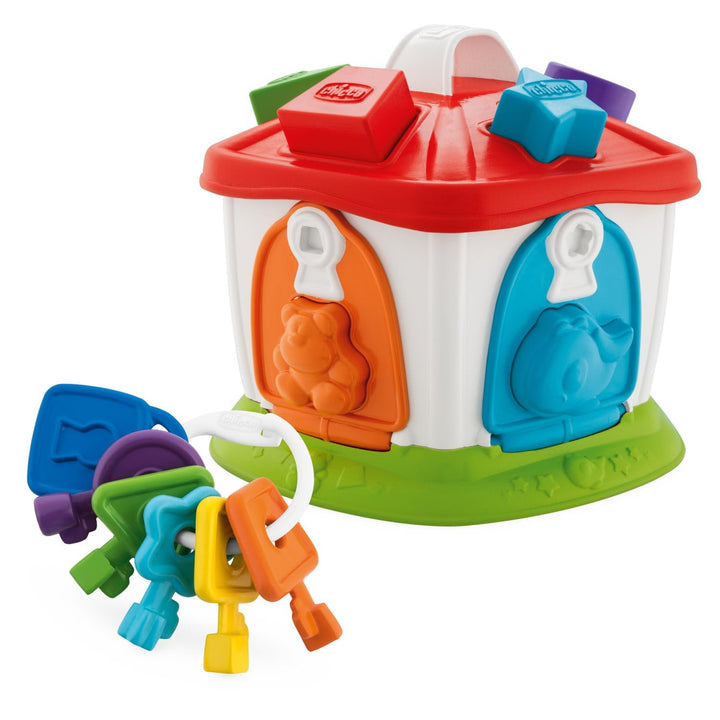Chicco Tierchenzirkus 2in1, Formensortierer, Motorik Würfel, Aktivitätswürfel mit Ansteigenden Schwi
