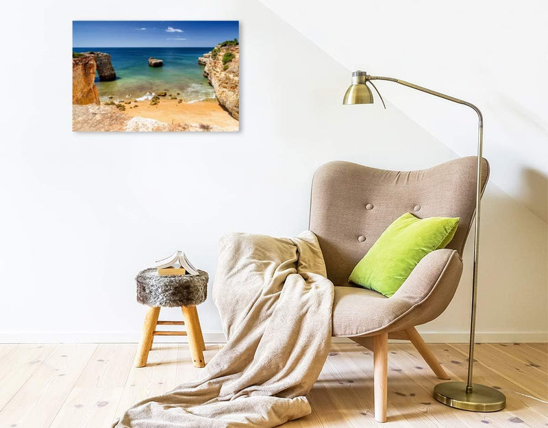 Premium Textil-Leinwand 75 x 50 cm Quer-Format Praia de Albandeira - Portugal | Wandbild, HD-Bild au