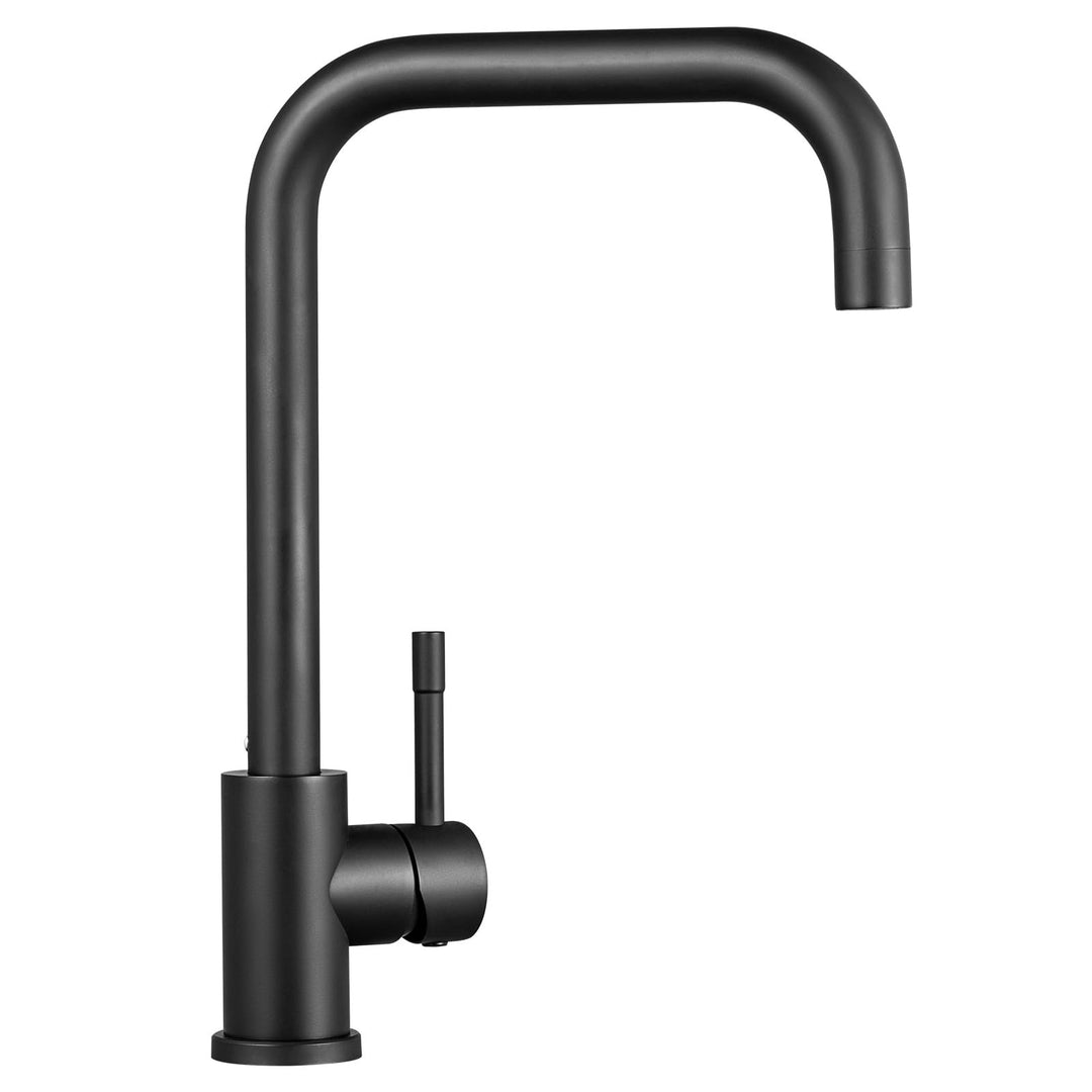 CECIPA Wasserhahn Küche Schwarz aus Edelstahl, Küchenarmatur Schwarz 360° Drehbar, Spültischarmatur