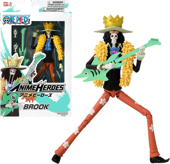 BANDAI – Anime Heroes - One Piece - Anime Heroes Figur 17 cm - Brook - 37006, Brook