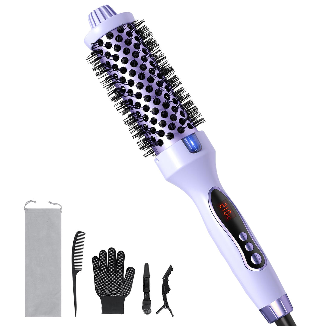 Thermobürste, Thermal Brush Ionische Lockenbürste Erhitzt zur Erzeugung Natürlicher Locken, Haarglät