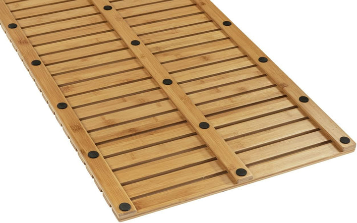WENKO Baderost Bambus 100 x 50 cm, rutschfeste Badewannenmatte Antirutschmatte Mod. Indoor u. Outdoo