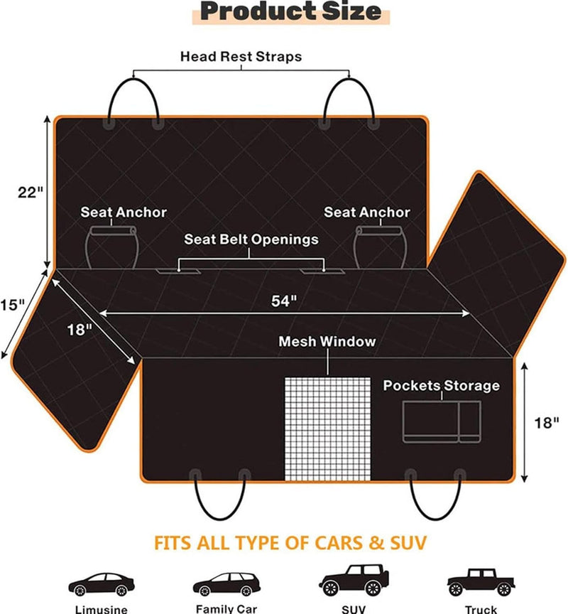 CALIYO Hundedecke Auto Rückbank, Hund Auto rückbank Rücksitz mit Seitenschutz, Auto Hundedecke Rücks