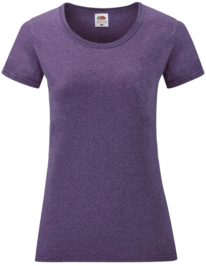 Fruit of the Loom Damen Regular Fit T-Shirt XS Violett Meliert, XS Violett Meliert