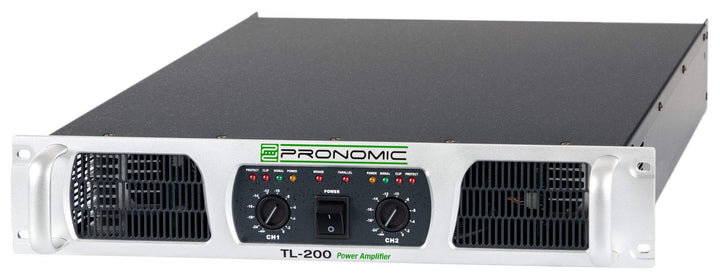 Pronomic TL-200 Endstufe - Stereo-Leistungsverstärker mit 2x 500 Watt an 2 Ohm - Lüfter Temperaturge