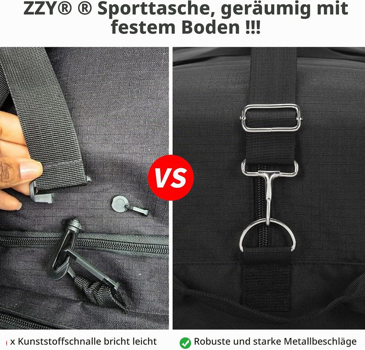 ZZY 55L Sporttasche Herren Gym Sport Tasche - 25 Zoll Reisetasche Duffle Bag mit Hartboden für Woche