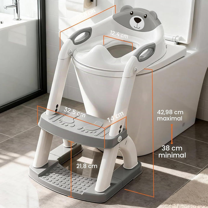 Toilettensitz Kinder mit Treppe, Upgraded WC Aufsatz für Kinder für Jungen und Mädchen, 2-in-1 Toile