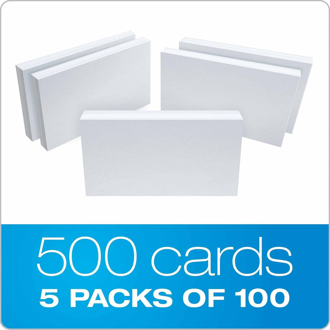 Oxford Blank Index Cards, 5" x 8", White, 500 Cards (5 Packs of 100) (50) 5 x 8, 500 Count Leer, 5 x