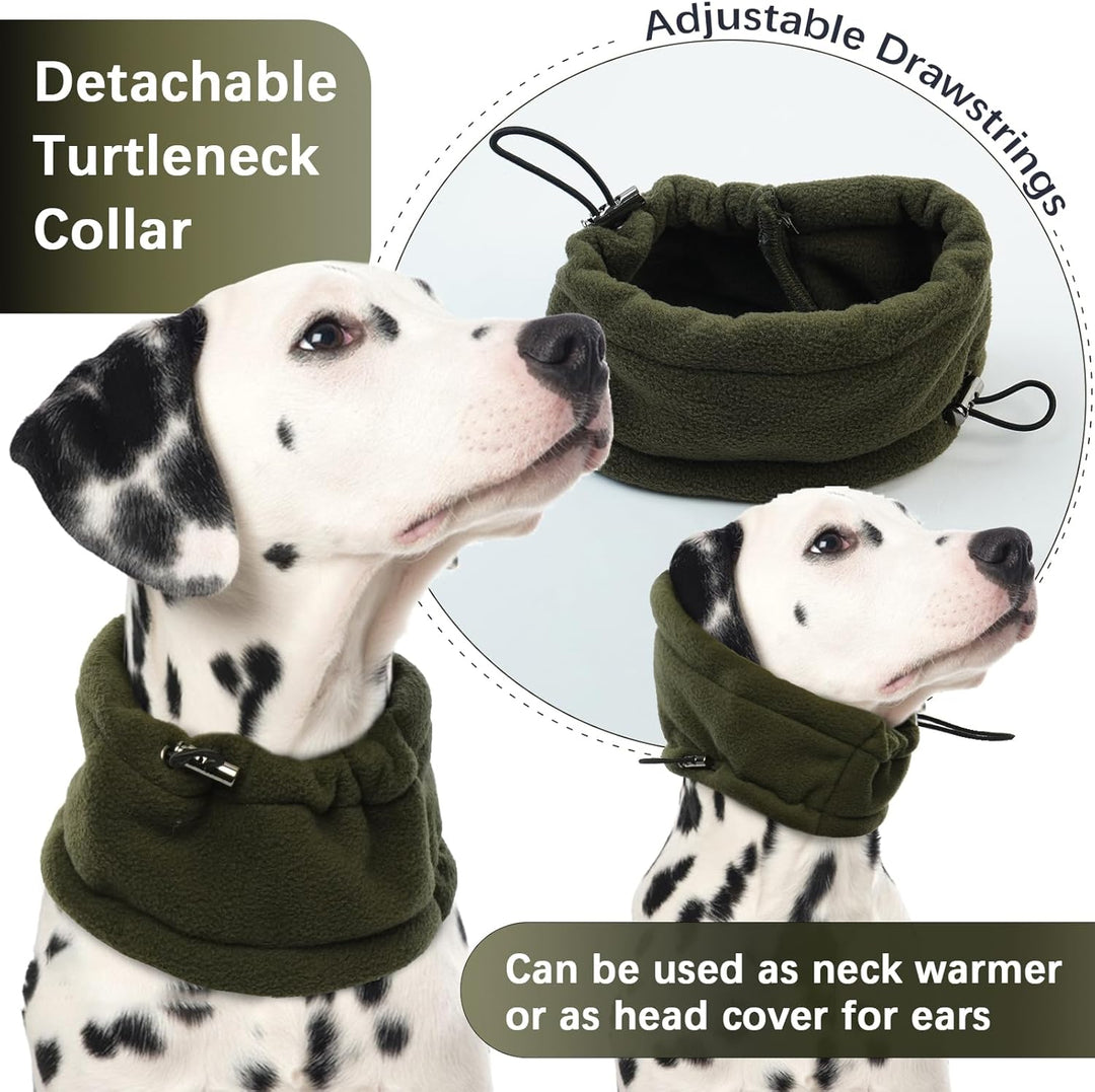 Hunde Fleecejacke, Wintermantel mit Abnehmbarer Rollkragen Hundemantel Hundepullover Warm Winddicht