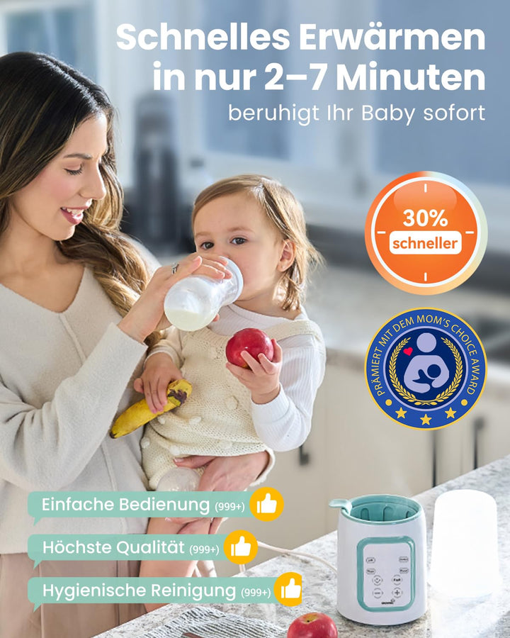 GROWNSY Flaschenwärmer Baby, 8-in-1 Flaschenwärmer für alle Flaschen mit Timer, präziser Temperaturk