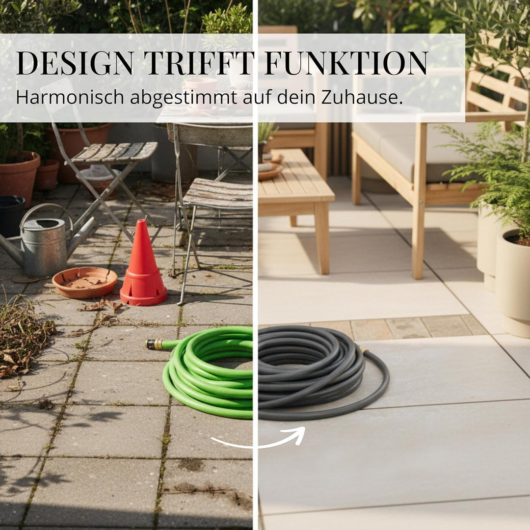 Livlig53 Gartenschlauch 1/2 Zoll, 20m: Wasserschlauch Made in Germany, Recycling-Material, formstabi