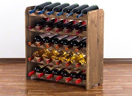 PROREGAL Weinregal PINOTWINE C | HxBxT 61,6x63,2x26,5cm | 30 Flaschen | Massives Kiefernholz | Braun
